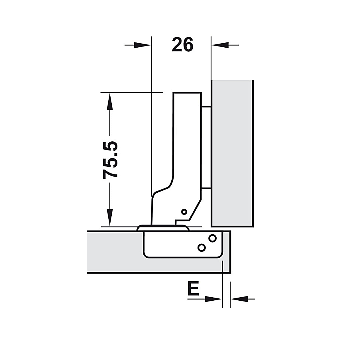 Bản lề Hafele Metalla SM 110° Inox - Lắp trùm nửa