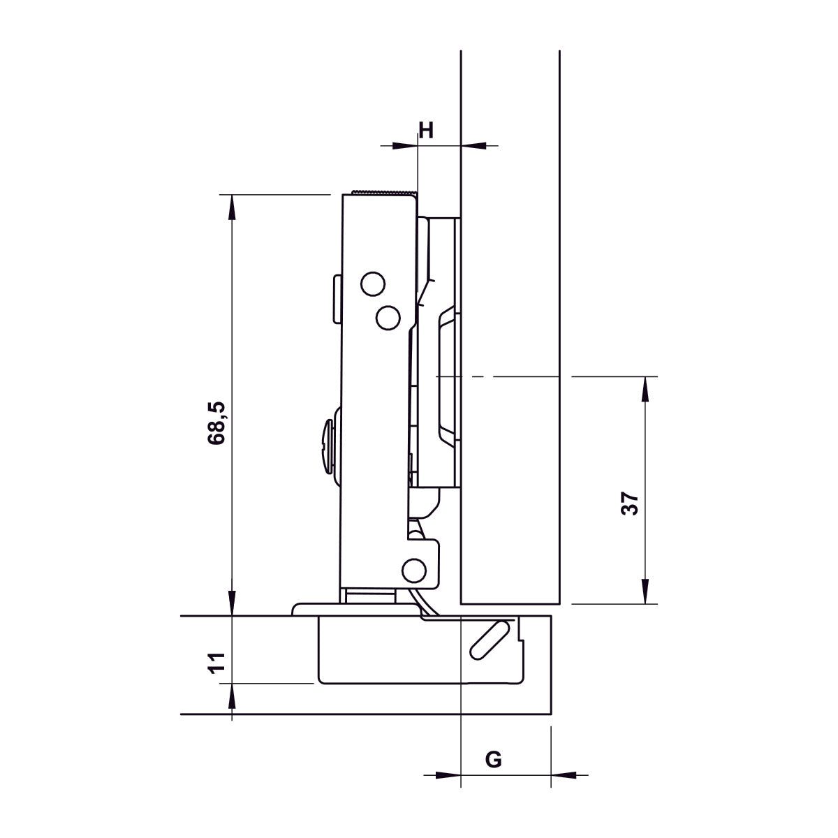 Bản lề Hafele DIY Inox 304 giảm chấn