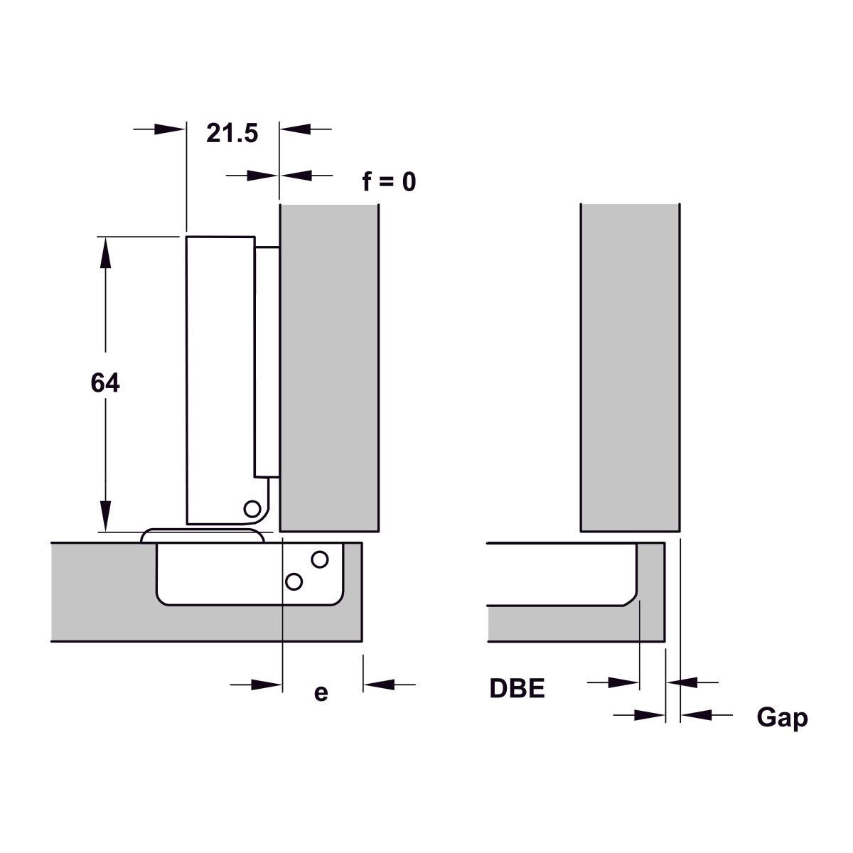 Bản lề Hafele DIY Inox 304 giảm chấn