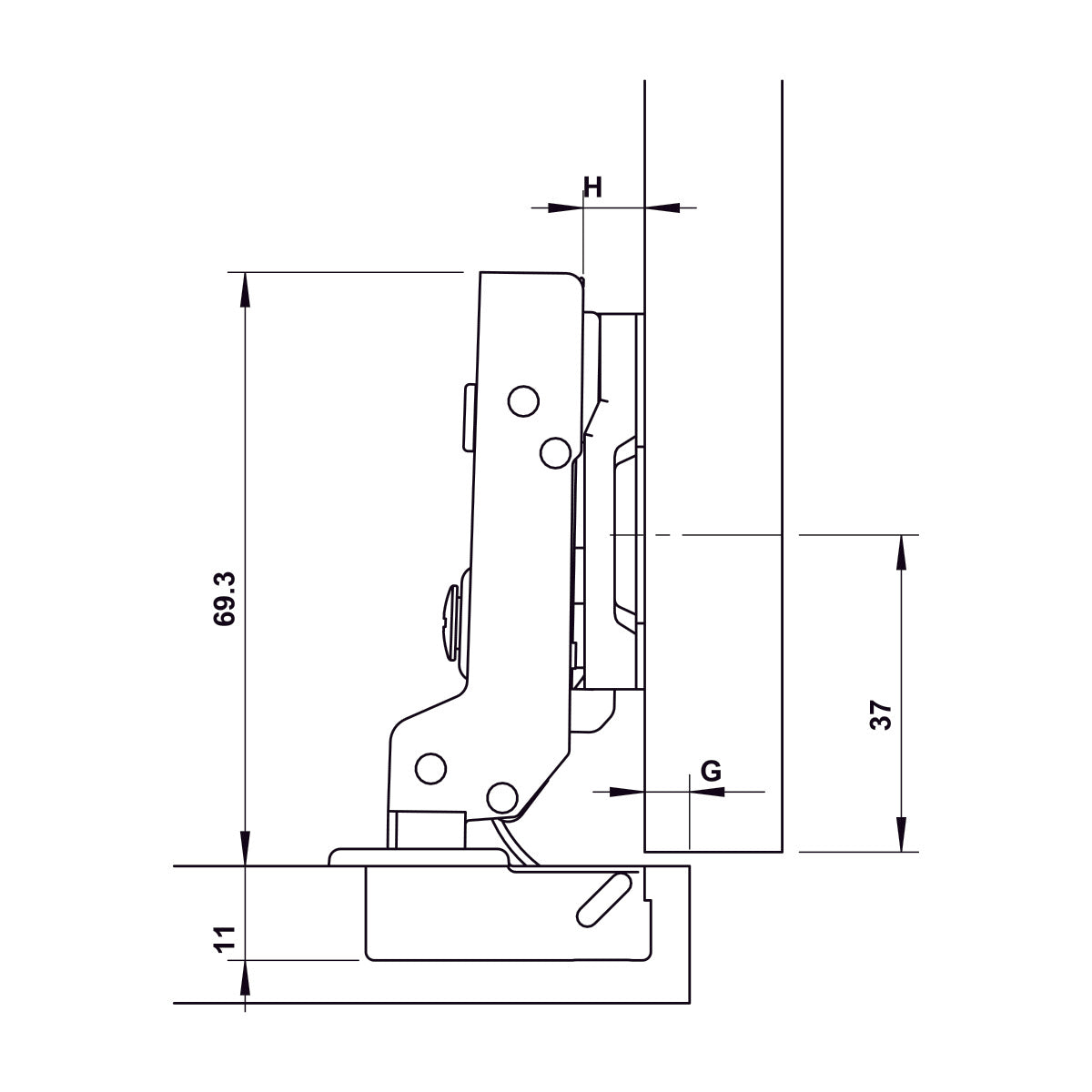 Bản lề Hafele DIY Inox 304 giảm chấn
