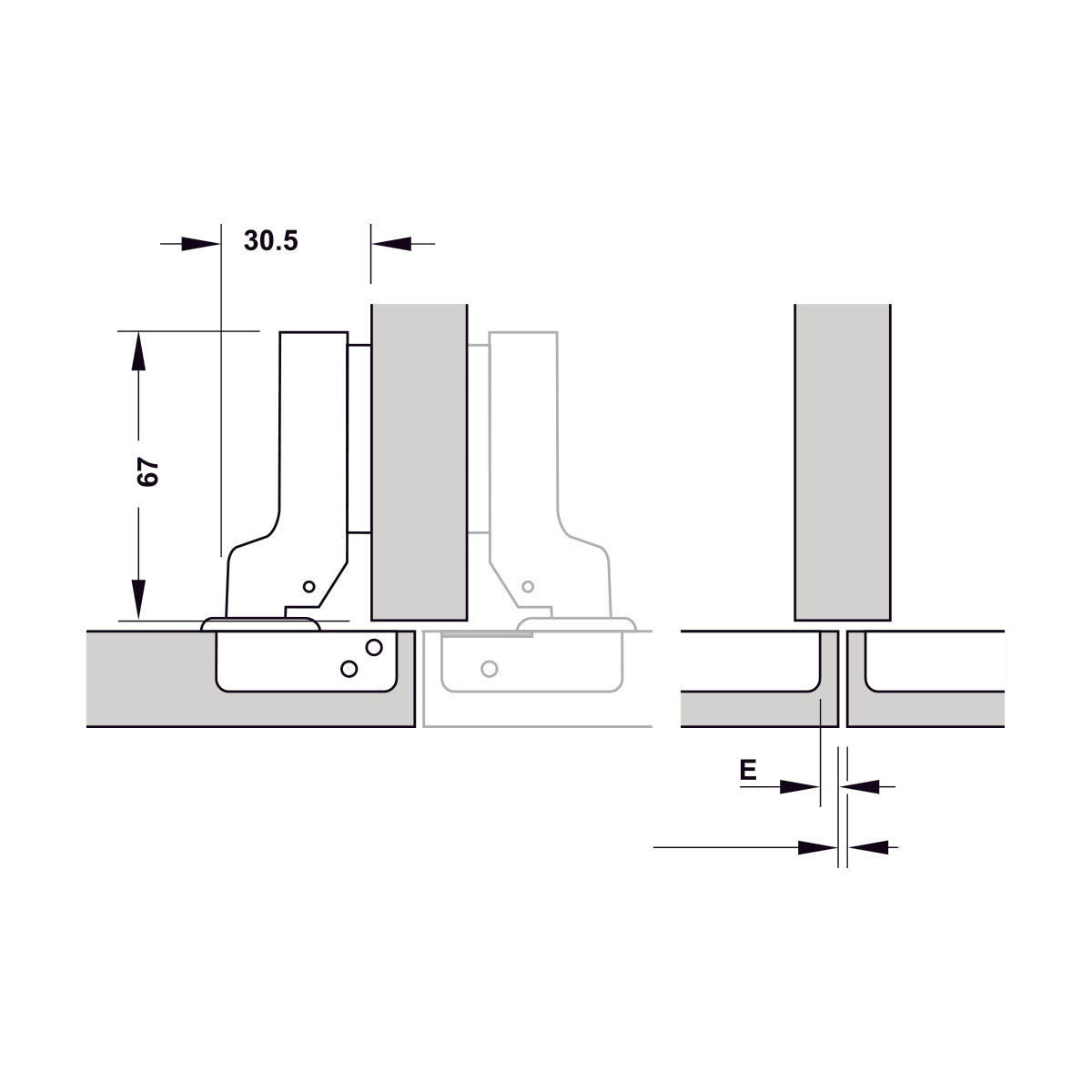 Bản lề Hafele DIY Inox 304 giảm chấn
