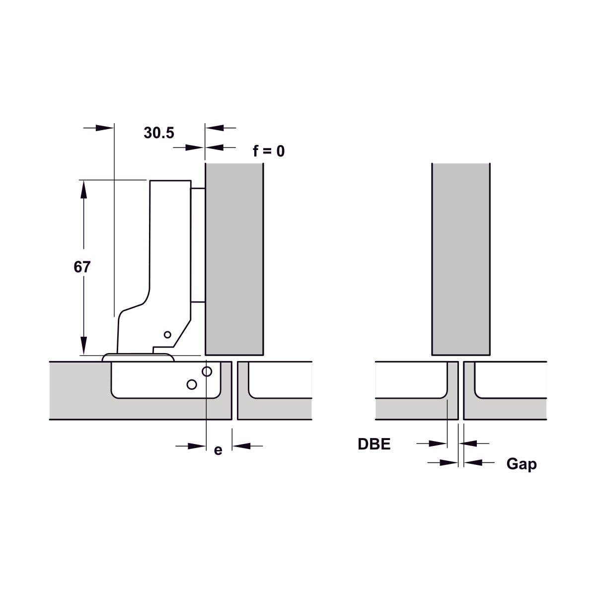 Bản lề Hafele DIY Inox 304 giảm chấn