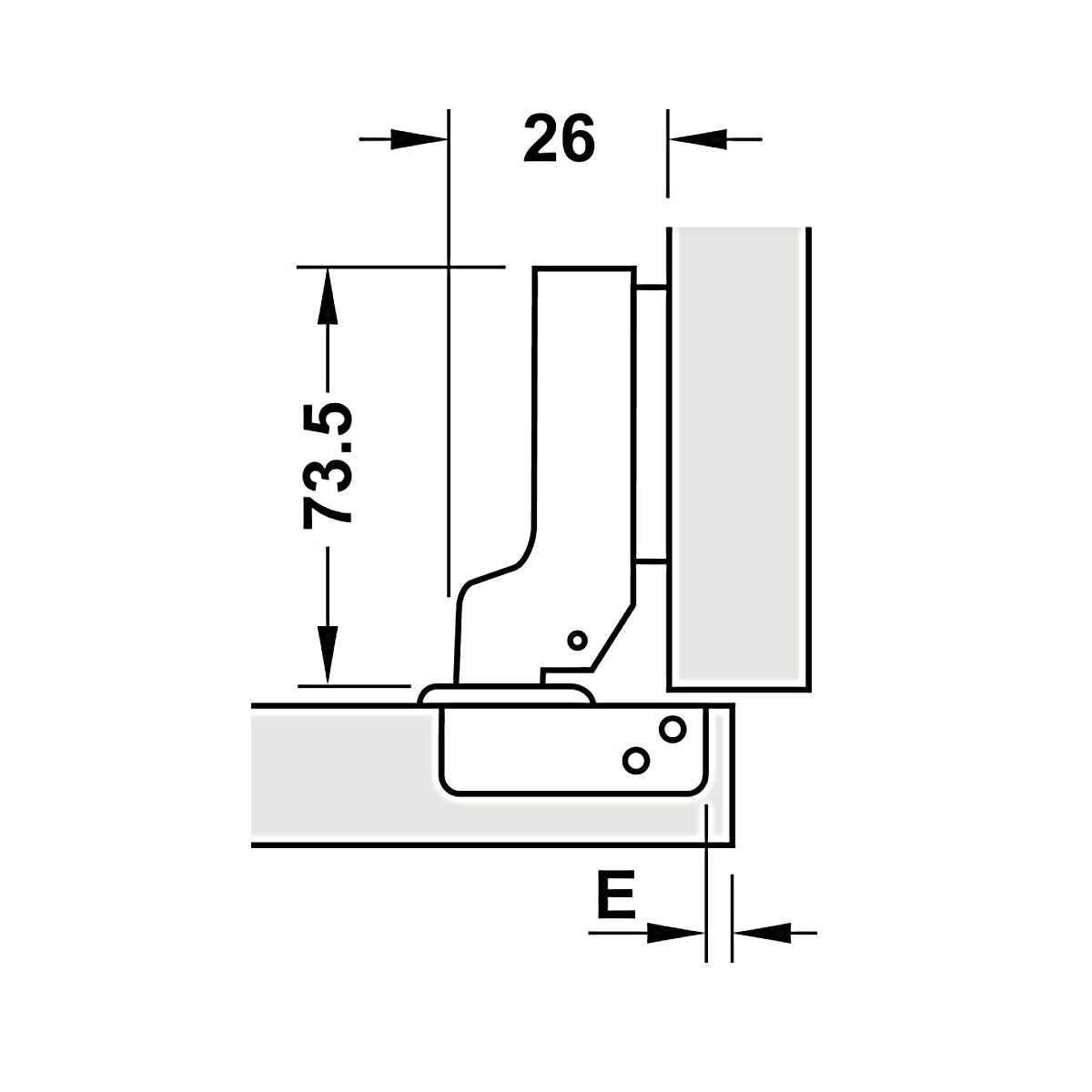 Bản lề Hafele Metalla SM 110° Tiêu chuẩn, đóng giảm chấn - Lắp trùm nửa