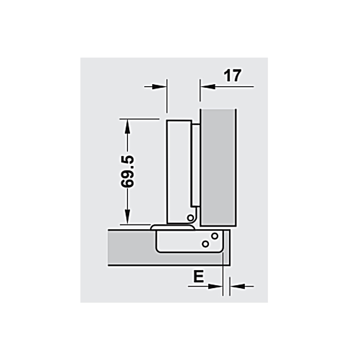 Bản lề Hafele Metalla SM 110° Màu Đen, có cơ chế đóng giảm chấn - Lắp trùm ngoài