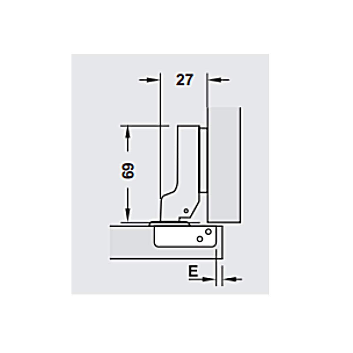 Bản lề Hafele Metalla SM 110° Màu Đen, có cơ chế đóng giảm chấn - Lắp trùm nửa
