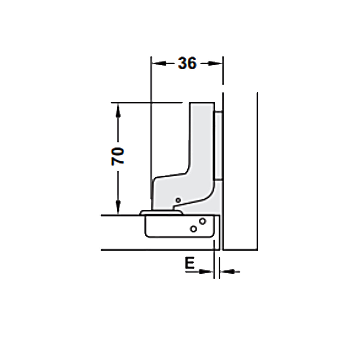 Bản lề Hafele Metalla SM 110° Màu Đen, có cơ chế đóng giảm chấn -  Lắp lọt lòng