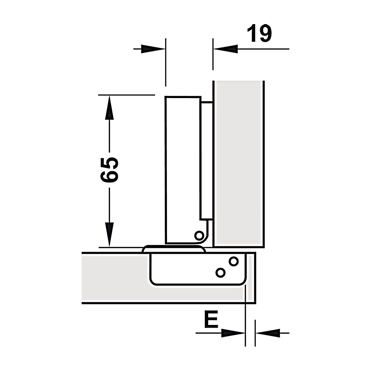 Bản lề Hafele Metalla A 110° Tiêu chuẩn với giảm chấn -  Lắp trùm ngoài