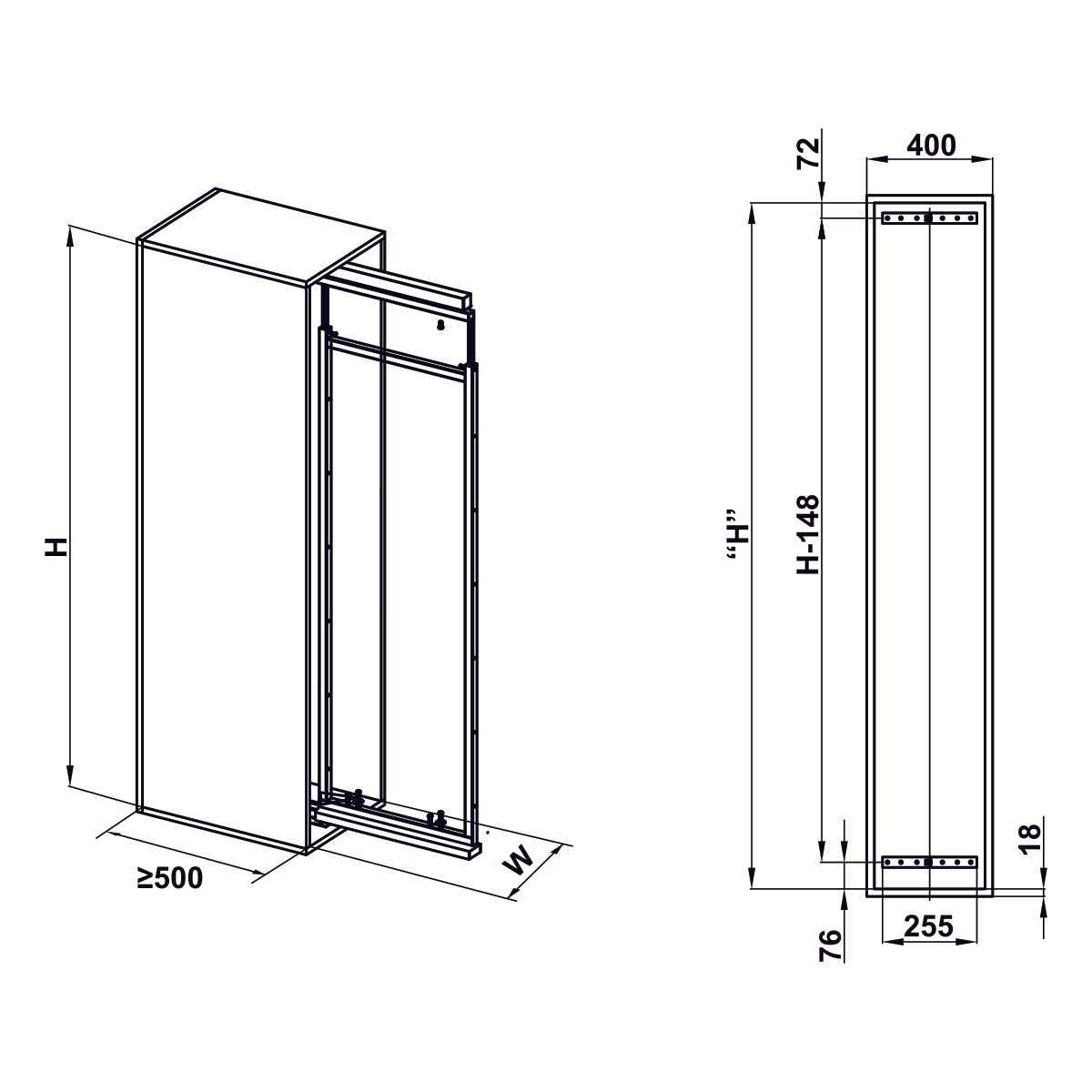 Rổ tủ đồ khô cánh kéo Hafele - DOLCE