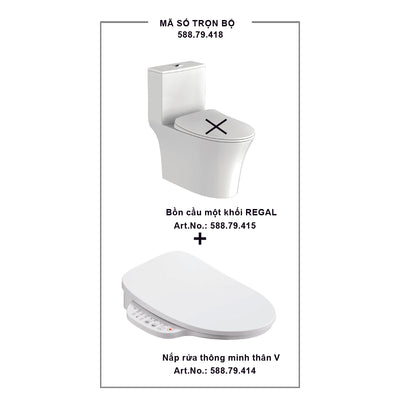 Bộ sản phẩm Bồn cầu một khối Hafele REGAL + Nắp 588.79.414
