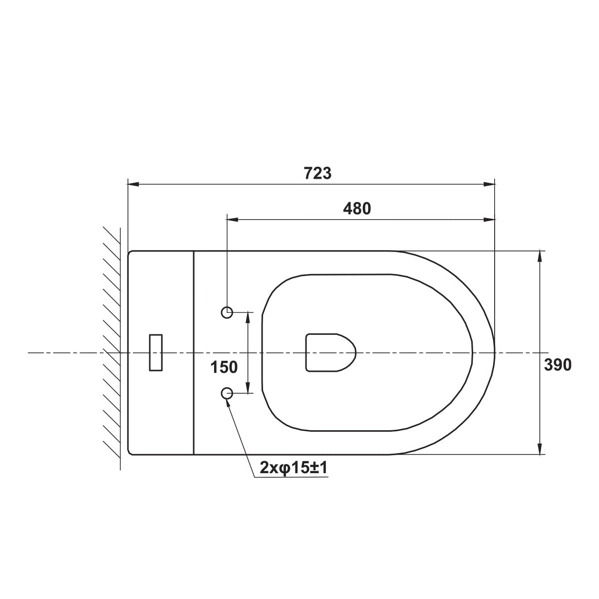 Bồn cầu một khối Hafele kích thước 720x385x715mm