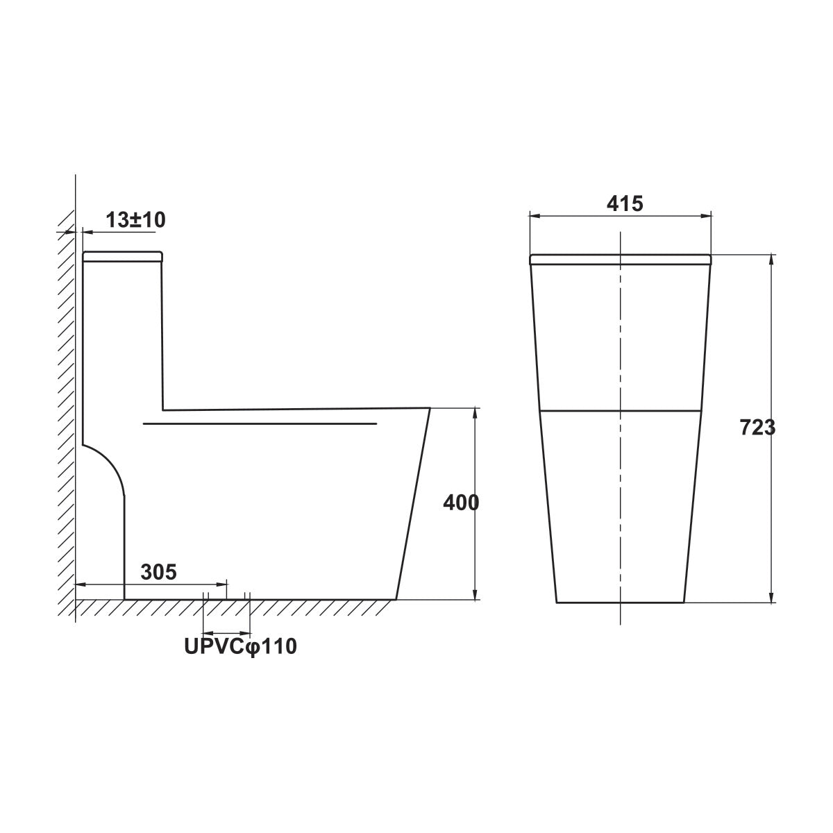 Bồn cầu một khối Hafele kích thước 708x370x711mm