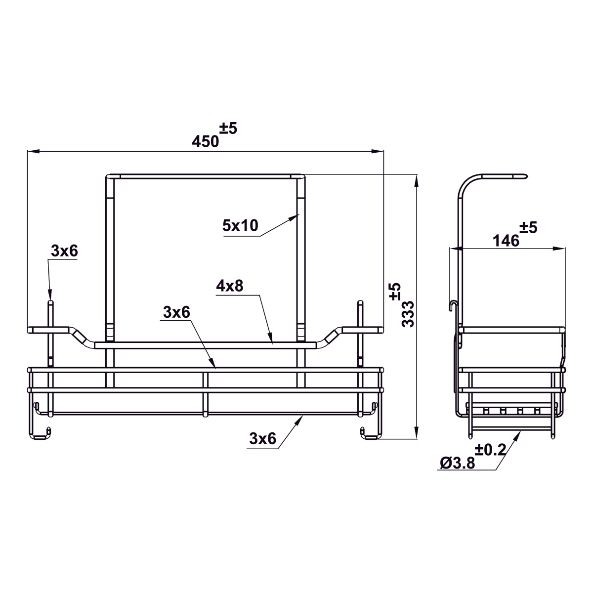 Rổ đựng dụng cụ vệ sinh Hafele - nan Ovan Inox 304