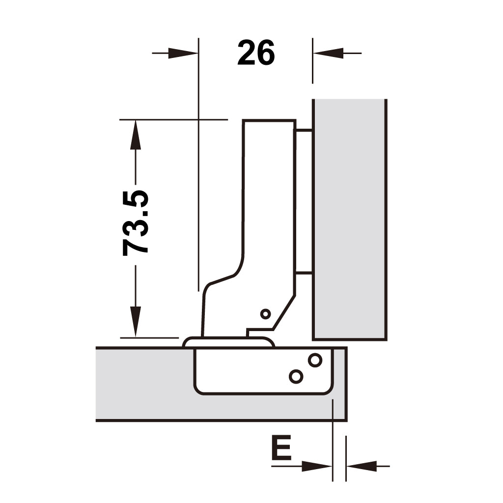 Bản lề Hafele METALLA SM 110 độ, giảm chấn, Inox 304, trọn bộ DIY