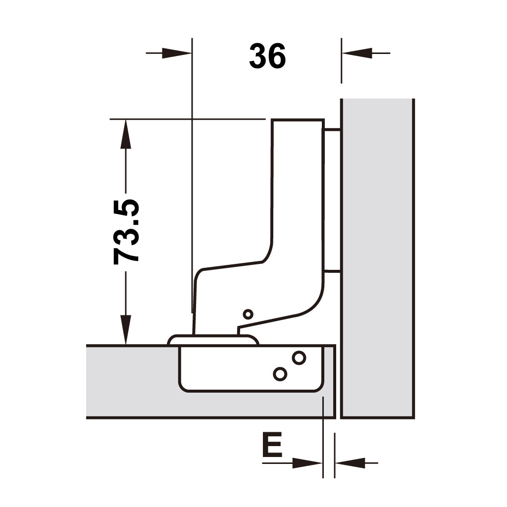 Bản lề Hafele METALLA SM 110 độ, giảm chấn, Inox 304, trọn bộ DIY