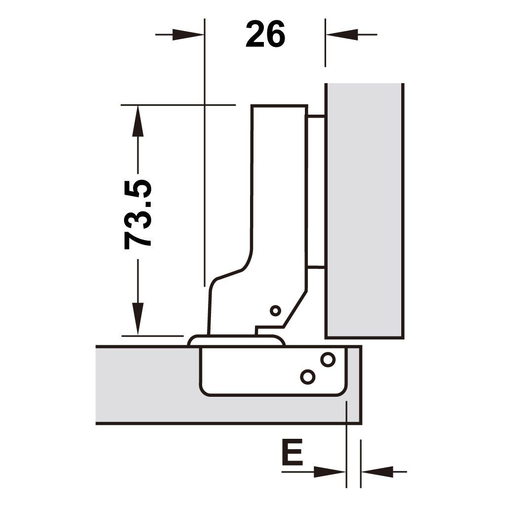 Bản lề Hafele METALLA A 110 độ, giảm chấn, trọn bộ DIY
