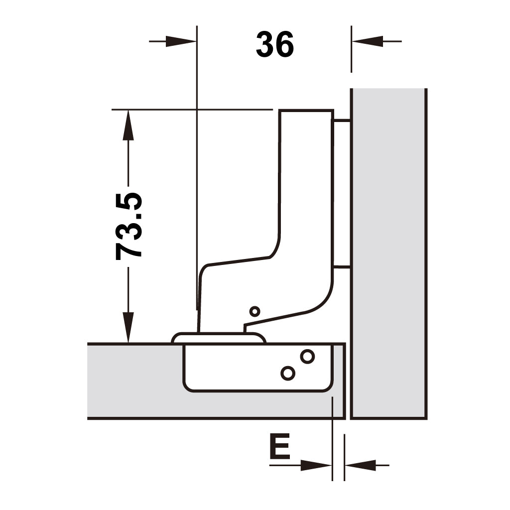 Bản lề Hafele METALLA A 110 độ, giảm chấn, trọn bộ DIY