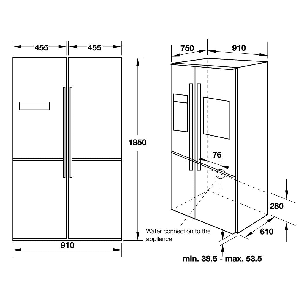 Tủ lạnh Side-By-Side Hafele HF-SBSIC