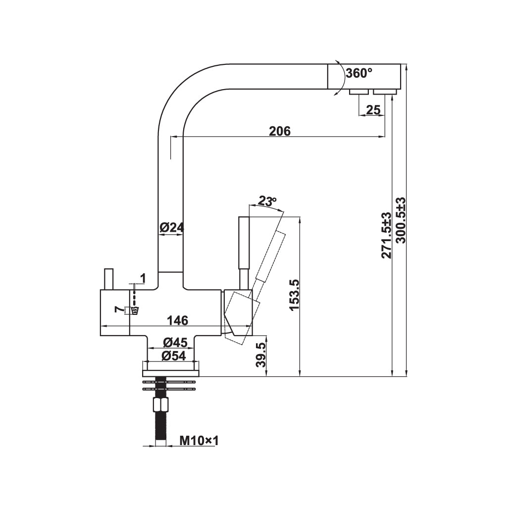 Vòi bếp Hafele HT21-CH2F271