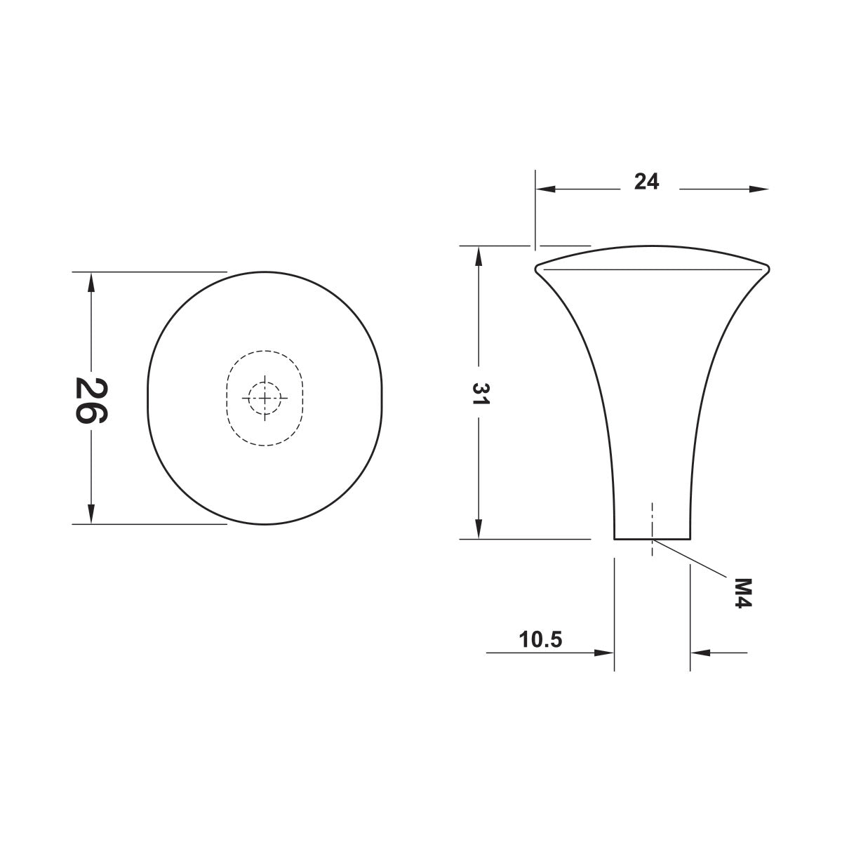 Núm nắm tủ Hafele, H2525 - HäfeleHome
