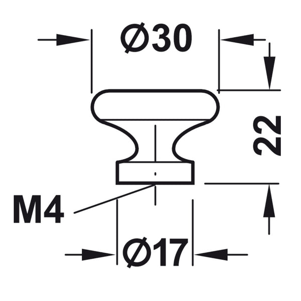 Tay nắm tủ tròn Hafele, hợp kim kẽm