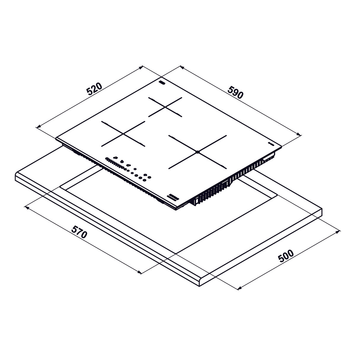 Bếp từ 3 vùng nấu Hafele HC-I6035B