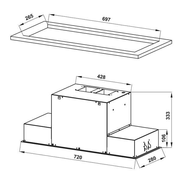 Máy hút mùi âm tủ Hafele HH-BI72A