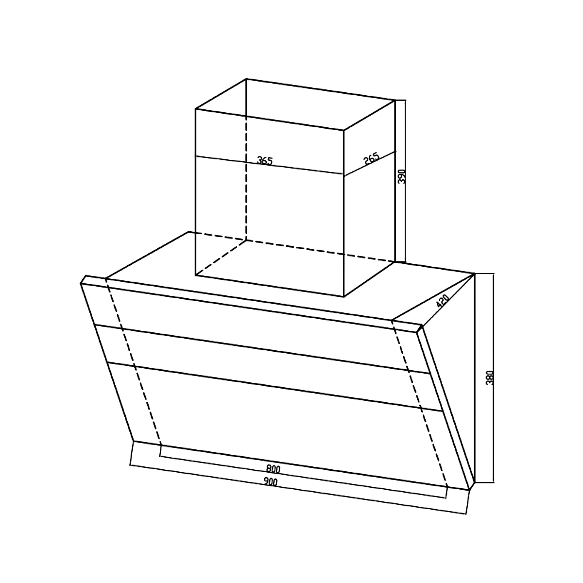 Máy hút mùi gắn tường Hafele HC-H901WB