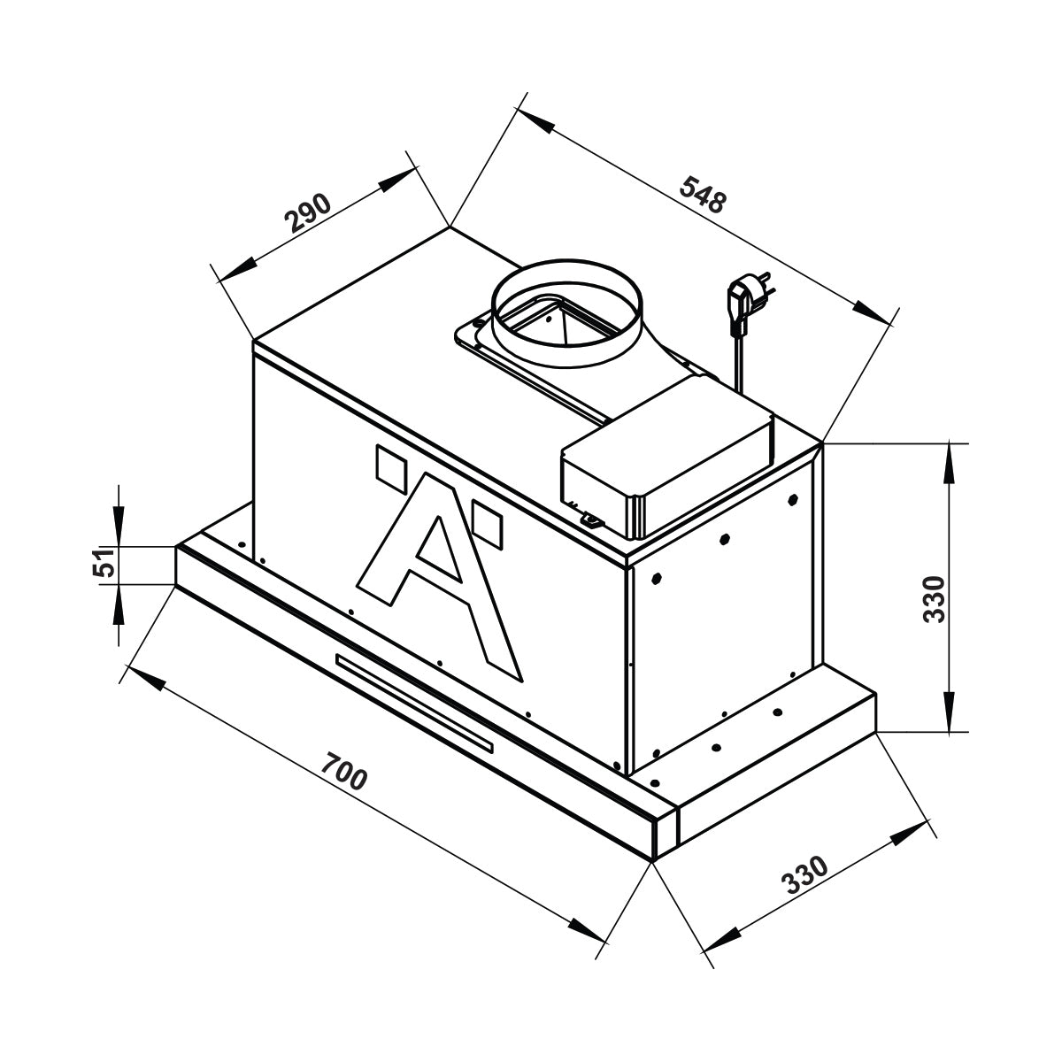 Máy hút mùi âm tủ Hafele HC-H706BS