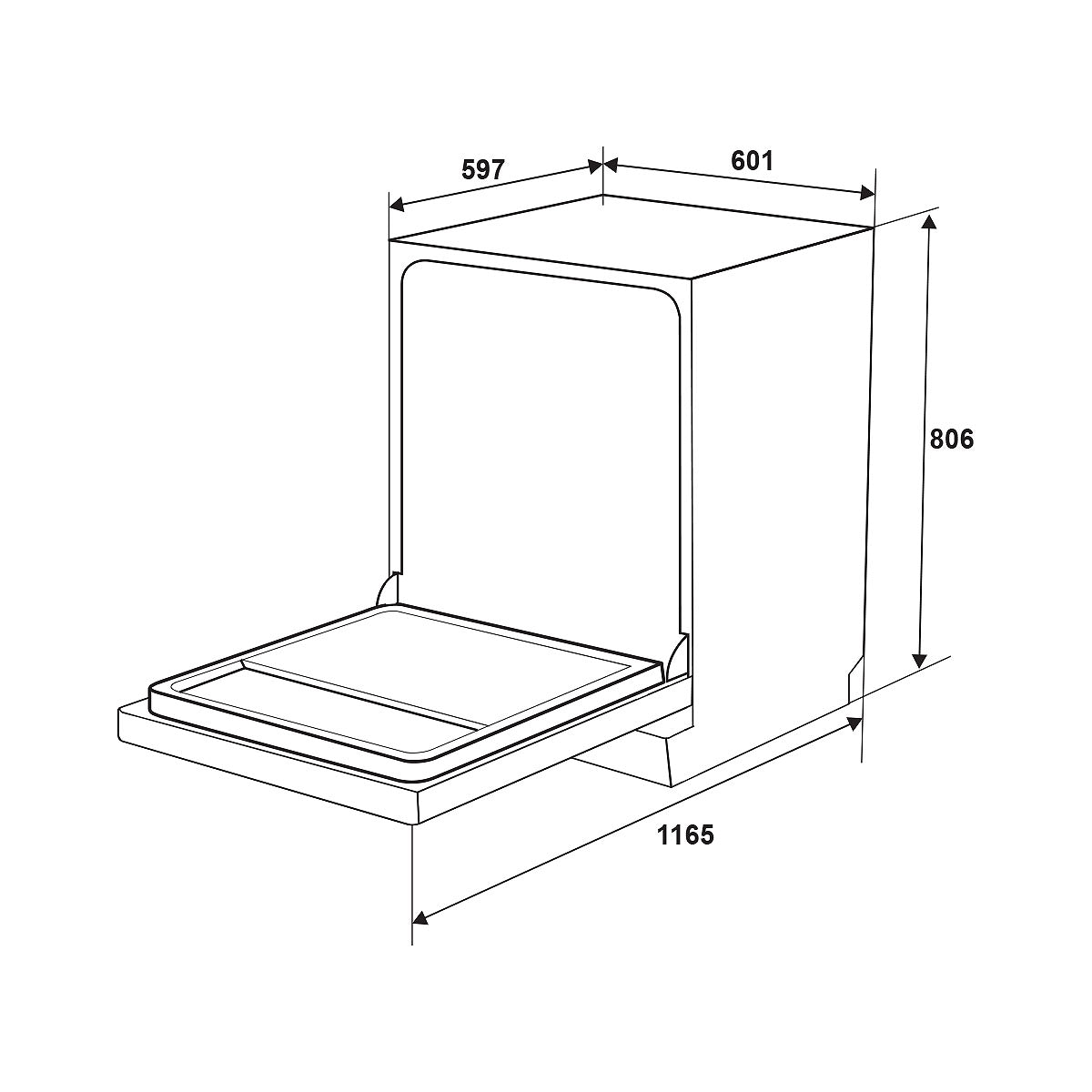Kích thước máy rửa bát độc lập Kích thước máy rửa bát độc lập