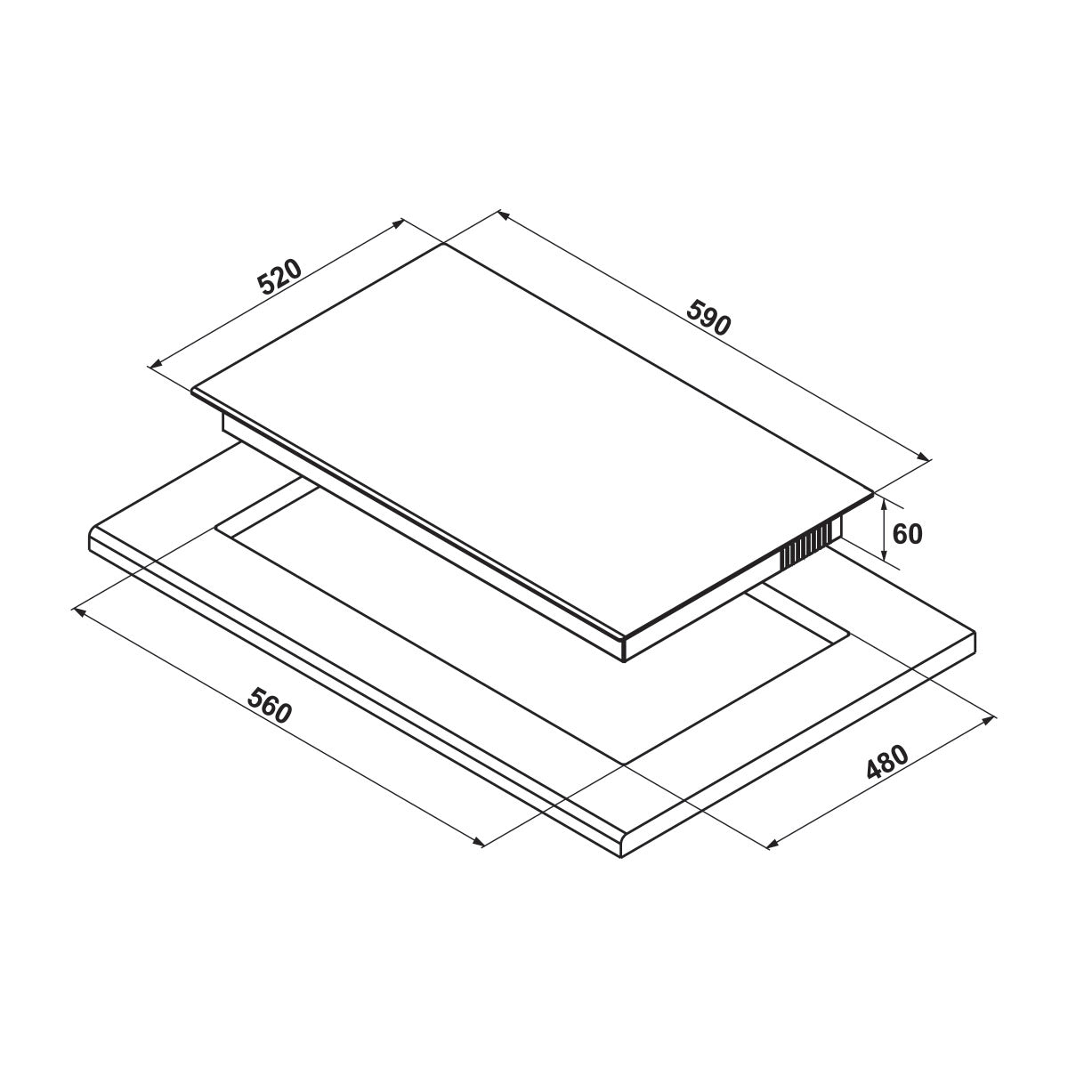 Bếp từ lắp âm 3 vùng nấu Hafele HC-I60371B