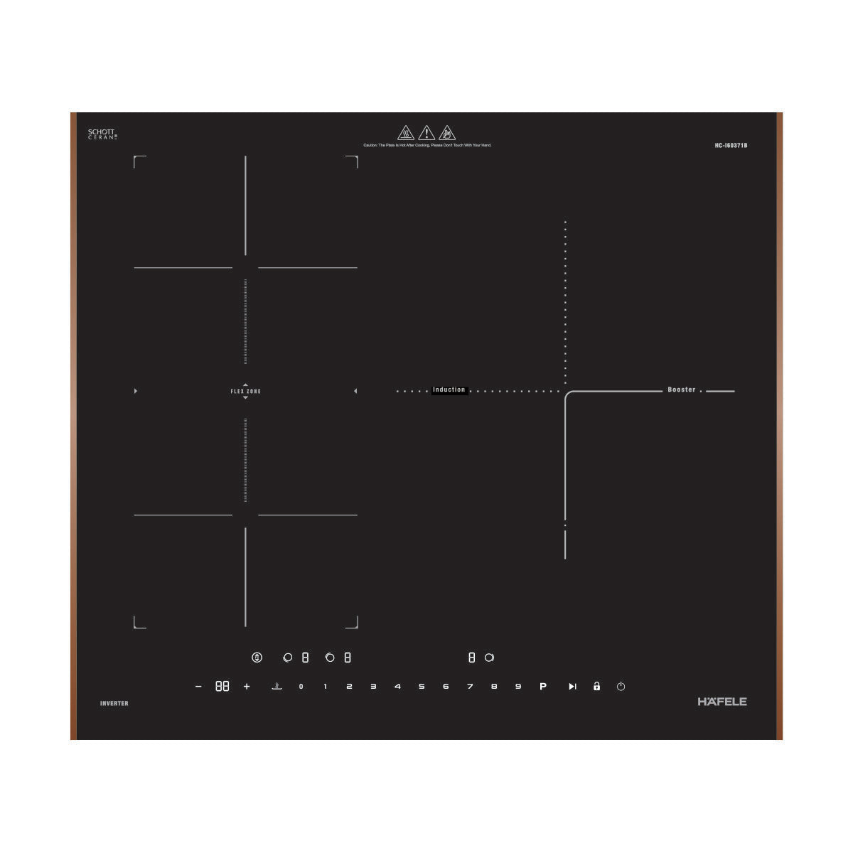 Bếp từ lắp âm 3 vùng nấu Hafele HC-I60371B