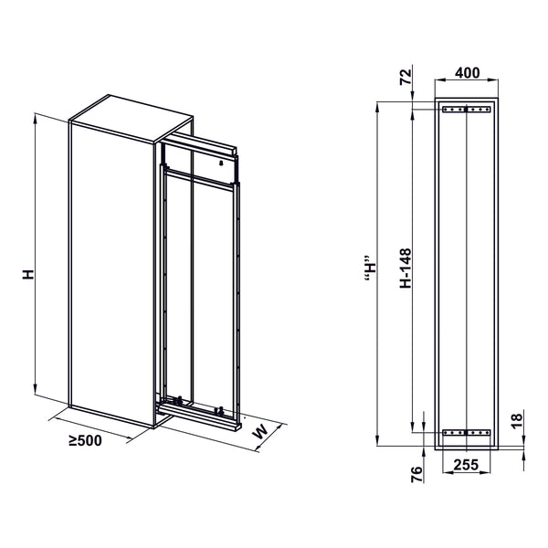 Rổ tủ đồ khô cánh kéo Hafele - DOLCE