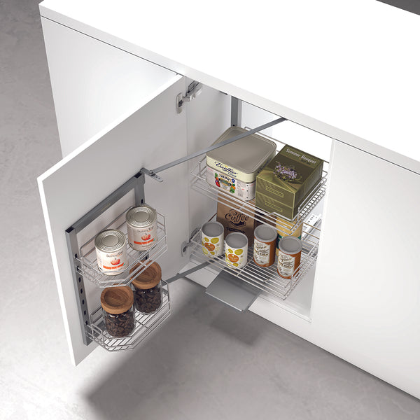 Rổ tủ đồ khô cánh mở xoay 2 tầng Hafele - DOLCE