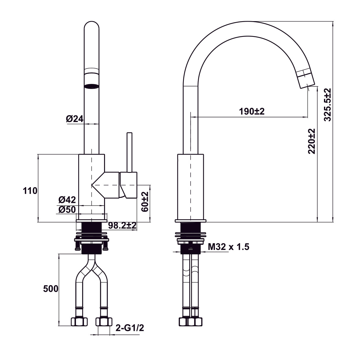 Vòi bếp Hafele HT25-SH1F220