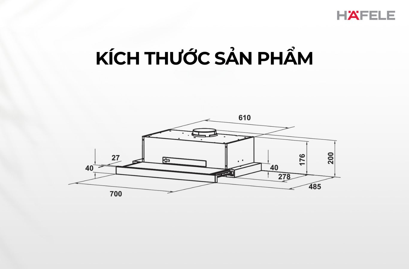 Máy hút mùi âm tủ Hafele HH-TT70A
