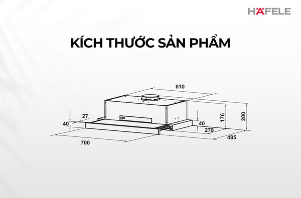 Máy hút mùi âm tủ Hafele HH-TT70A