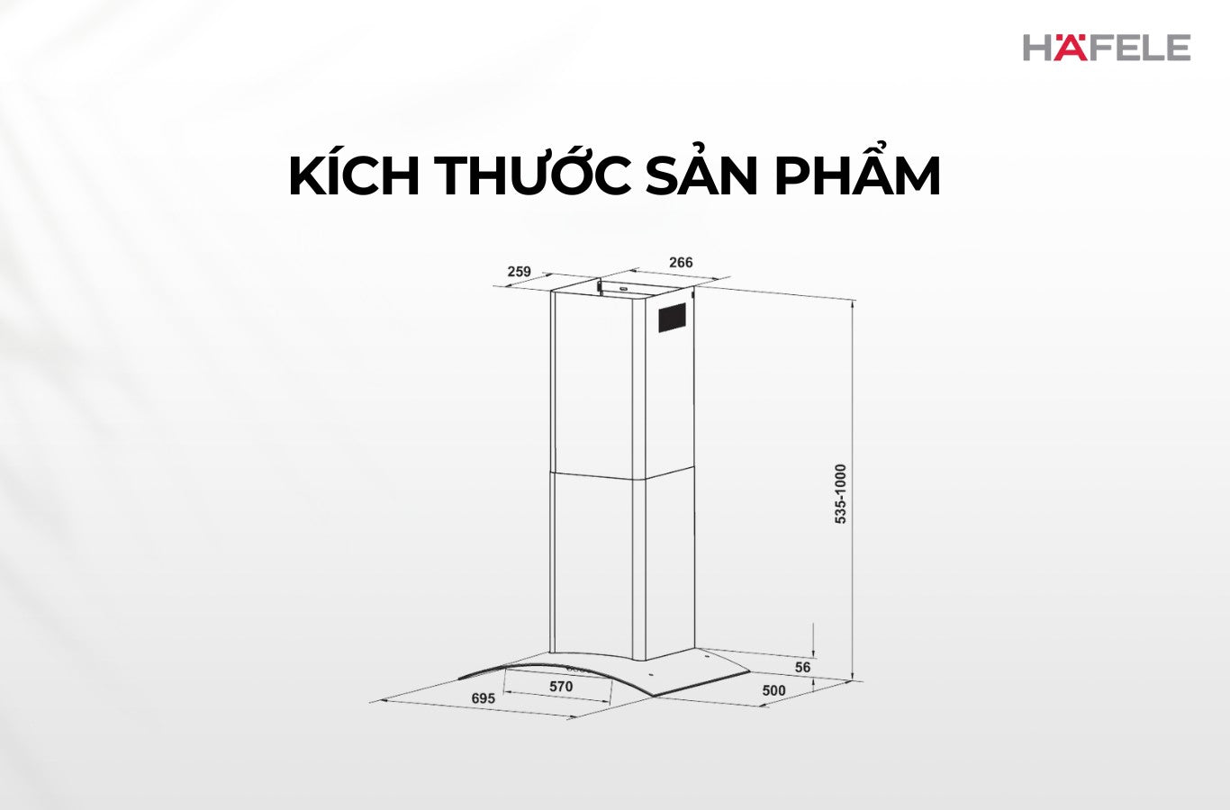 Máy hút mùi gắn tường chữ T Hafele HH-WT70A