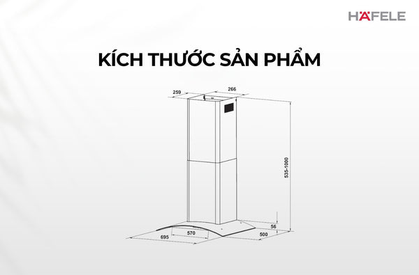 Máy hút mùi gắn tường chữ T Hafele HH-WT70A