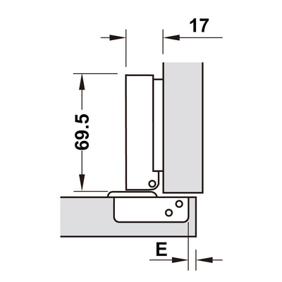 Bản lề Hafele METALLA SM 110 độ, giảm chấn, trọn bộ DIY