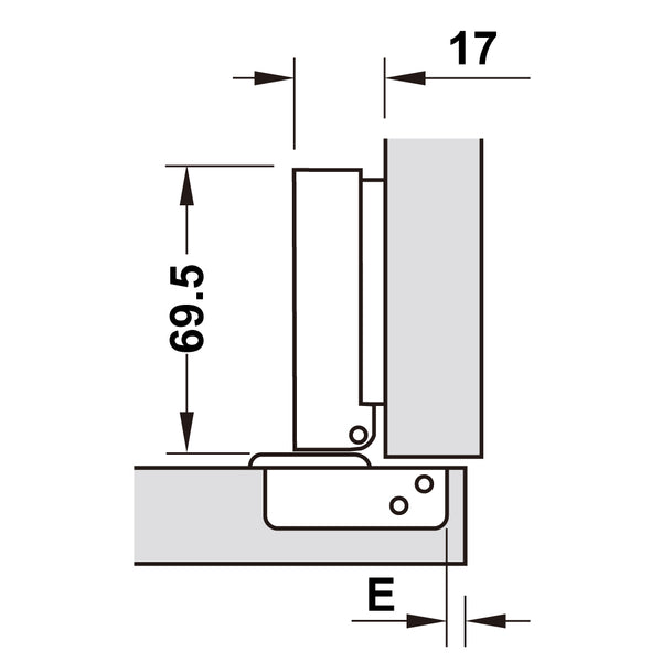 Bản lề Hafele METALLA A 110 độ, giảm chấn, trọn bộ DIY