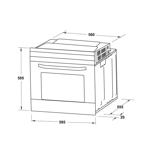 Lò nướng âm tủ Hafele 70 lít HO-4KT70A, Series 400