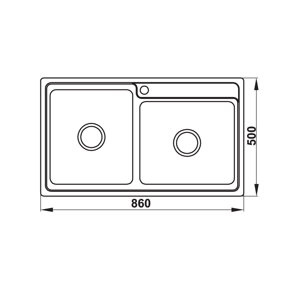 Chậu Inox Hafele HS20-SSN2S90L