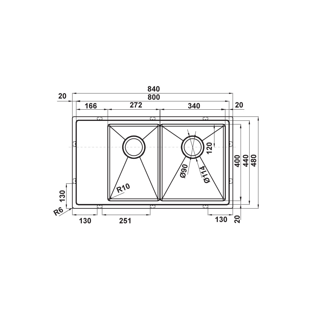 Chậu inox Häfele HS21-SSD2S90M