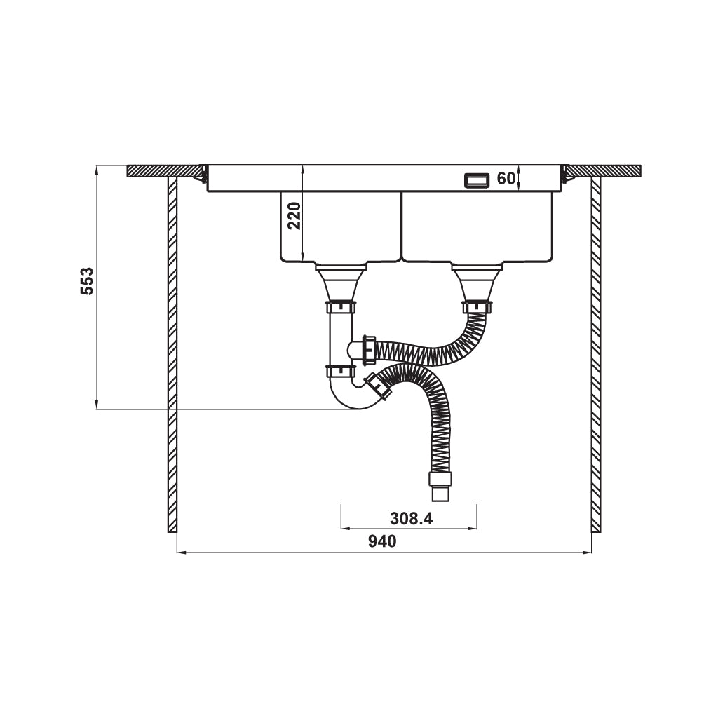 Chậu inox Häfele HS21-SSD2S90M