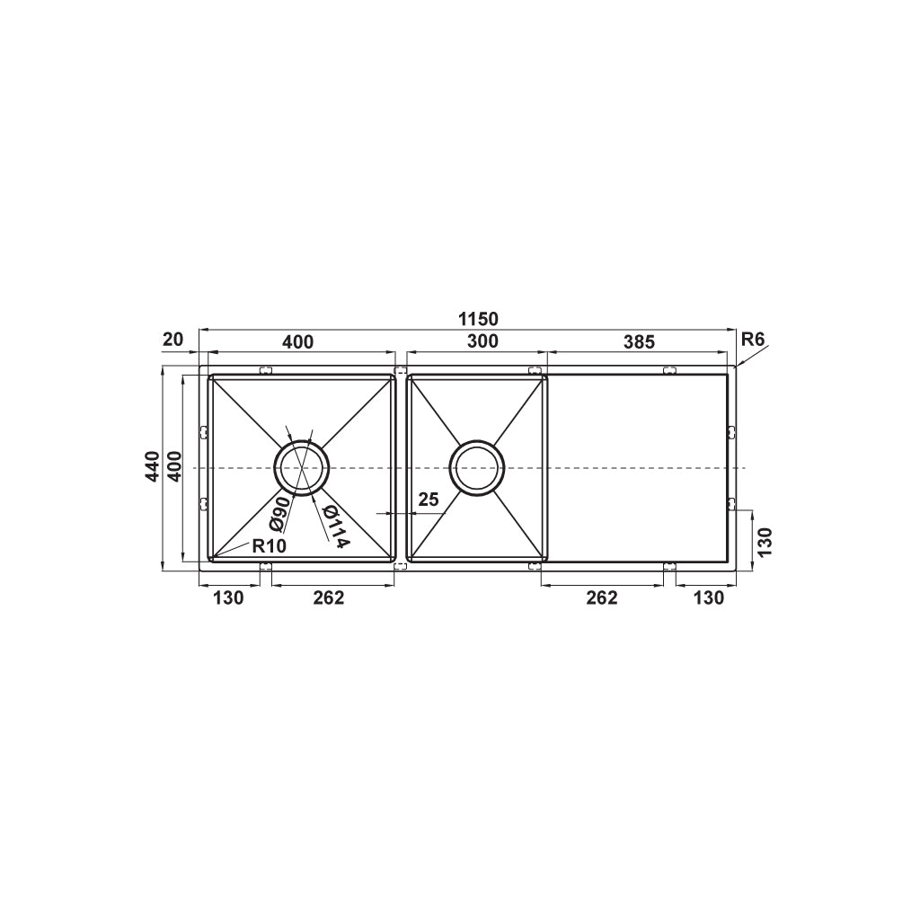 Chậu Inox Hafele HS21-SSD2S90L