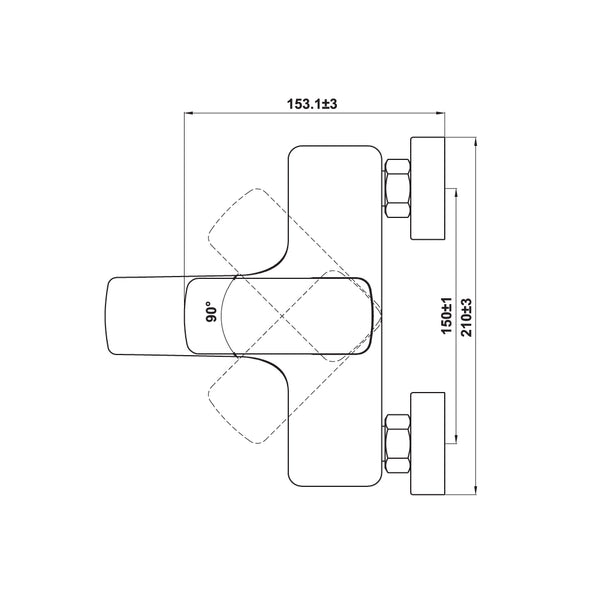 Bộ trộn Hafele nổi 2 đường nước Kobe chrome