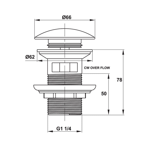 Bộ xả nhấn cho chậu Hafele có xả tràn
