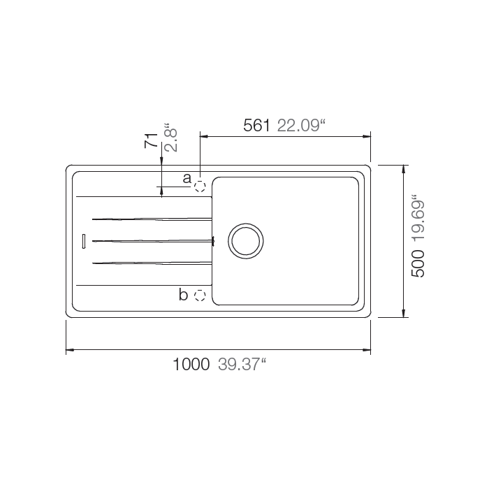 Chậu đá Granstone Häfele HS20 - GED1S60